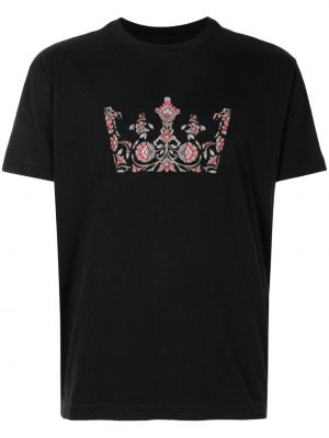 T-shirt en coton à fleurs Osklen noir