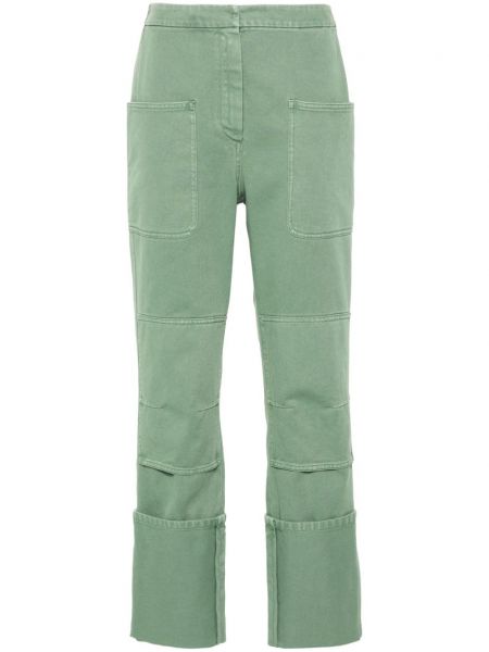 Памучни панталон slim Max Mara зелено
