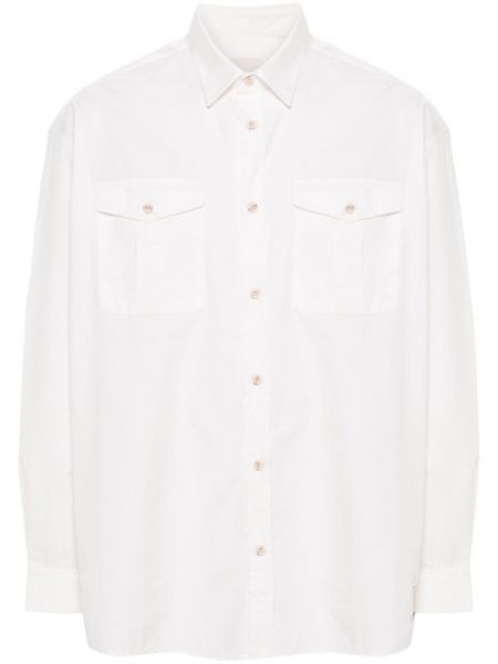 Bavlnená košeľa s vreckami Emporio Armani biela