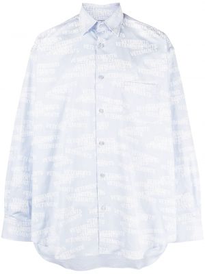 Camicia con stampa oversize Vetements blu