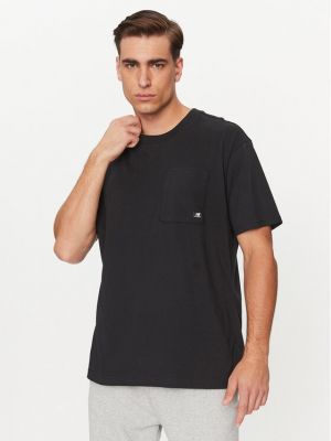 Jersey rövid ujjú pamut póló New Balance fekete