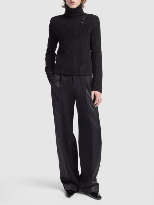 Pantaloni di lana Saint Laurent nero