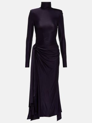 Asymetrické džerzej midi šaty Victoria Beckham fialová