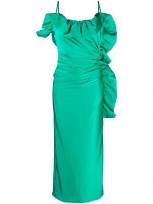 Μάξι φόρεμα με βολάν P.a.r.o.s.h. πράσινο