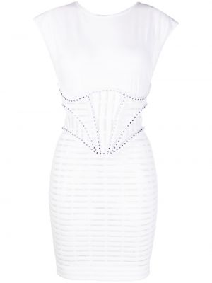 Mini robe ajusté avec manches courtes Genny blanc