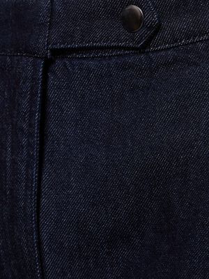 Βαμβακερό παντελόνι σε φαρδιά γραμμή The Garment μπλε