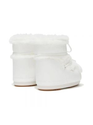Zapatillas de cuero de cuero sintético Moon Boot blanco