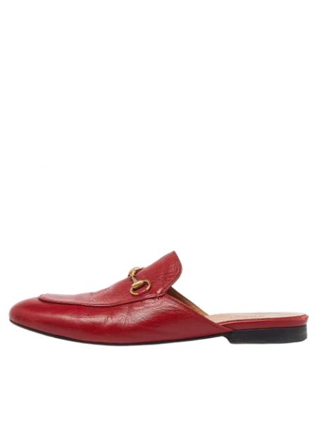 Sandały skórzane retro Gucci Vintage czerwone