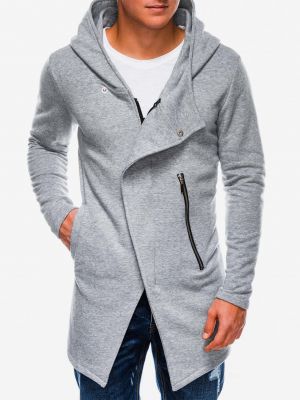 Mikina s kapucí na zip Ombre Clothing šedá