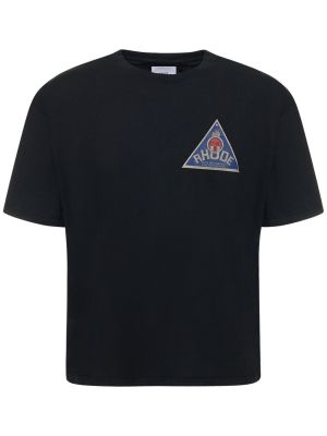 T-shirt en coton à imprimé Rhude noir