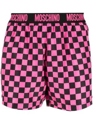 Sjekket shorts Moschino rosa