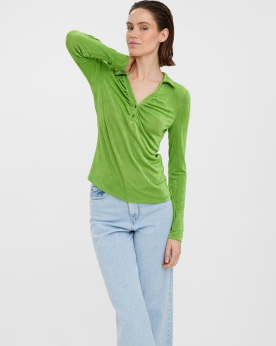 Тениска с дълъг ръкав Vero Moda зелено