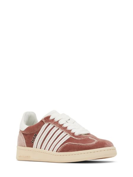 Kadife sneaker Dsquared2 pembe