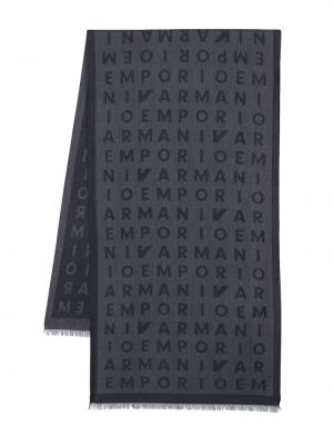Schal mit print Emporio Armani blau