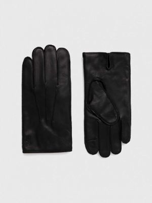 Kožené rukavice Polo Ralph Lauren černé