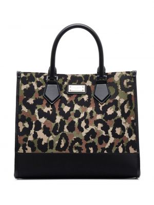 Taška s leopardím vzorom Dolce & Gabbana Pre-owned čierna