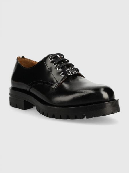 Kožne cipele s platformom Boss crna