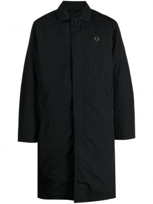 Péřová bunda s výšivkou s knoflíky Fred Perry černá