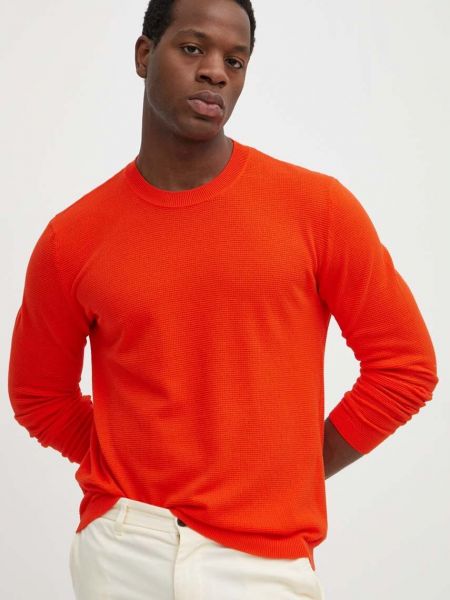 Pamut pulóver United Colors Of Benetton narancsszínű