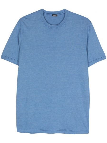 Тениска с кръгло деколте Kiton синьо