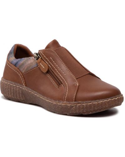 Pantofi din piele cu toc fără toc Clarks - maro