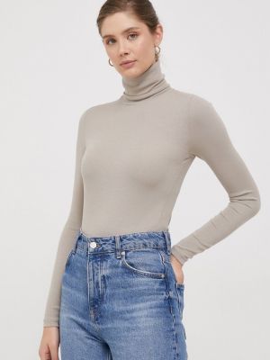 Блуза с дълъг ръкав Calvin Klein бежово