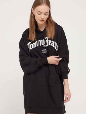 Oversized mini ruha Tommy Jeans fekete