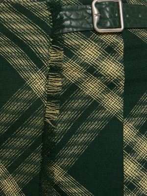 Kockovaná dlhá sukňa Burberry zelená