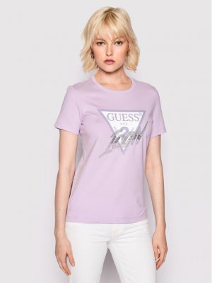 Priliehavé tričko Guess fialová