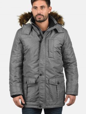 Зимнее пальто с карманами Solid серое