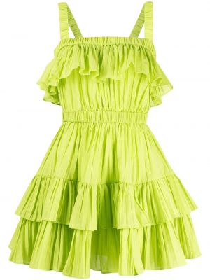 Λινή φόρεμα με βολάν Acler πράσινο