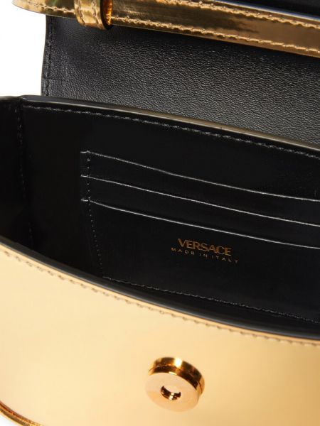 Kožená nákupná taška Versace zlatá