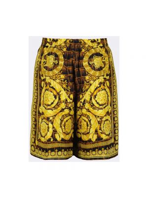 Pantalones cortos de seda Versace marrón