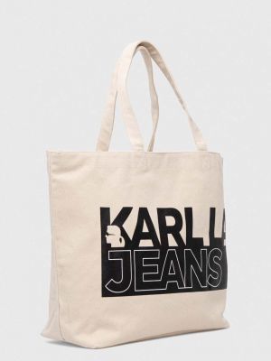 Shopperka Karl Lagerfeld Jeans beżowa