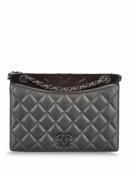 Bolsa de hombro acolchada con estampado de rombos Chanel Pre-owned gris