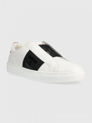 Kožené sneakers boty HUGO Futurism Lowcut bílá barva
