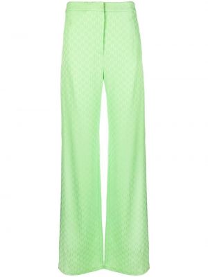Pantaloni in tessuto jacquard Karl Lagerfeld verde