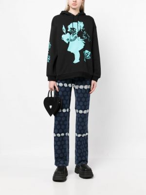 Kapučdžemperis ar apdruku džersija Chopova Lowena melns