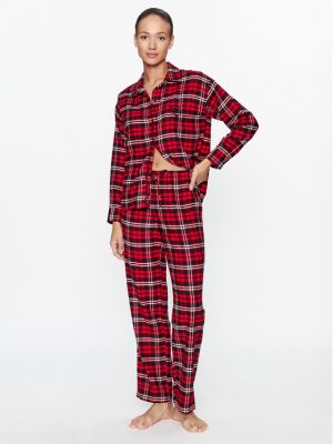 Priliehavé pyžamo Lauren Ralph Lauren červená