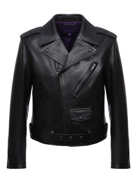 Кожаная куртка Ralph Lauren черная