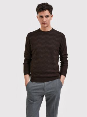 Пуловер Selected Homme кафяво