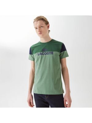 Приталенная футболка с круглым вырезом Lacoste зеленая