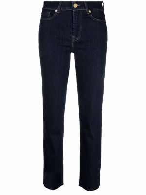 Høy midje stretch jeans 7 For All Mankind blå