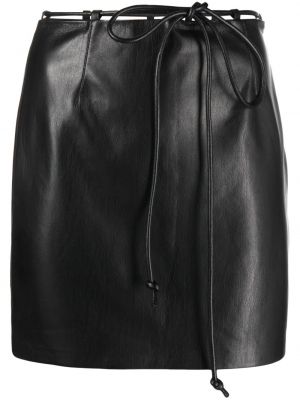Kožená sukně z polyesteru z imitace kůže Nanushka - černá