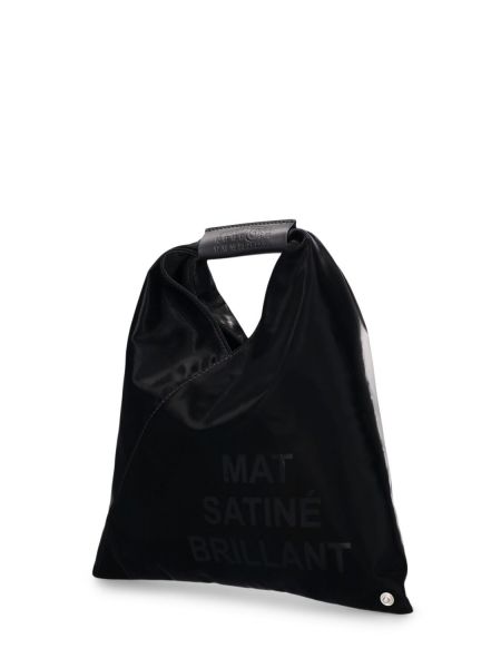 Mākslīgas ādas dabīgās ādas soma Mm6 Maison Margiela melns