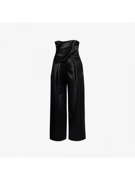 Атласные брюки gleam с высокой посадкой и широкими штанинами Issey Miyake черный