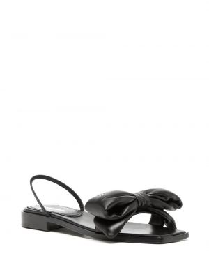 Kožené sandály s mašlí Dsquared2 černé