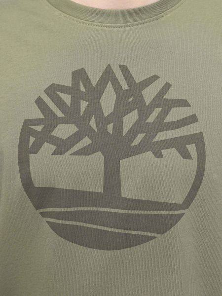 Хлопковая футболка Timberland хаки
