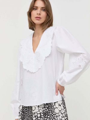 Памучна блуза Twinset бяло