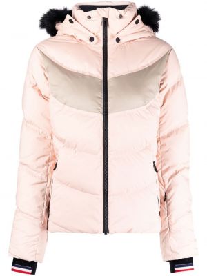 Lyžařská bunda z nylonu na zip z peří Rossignol - růžová